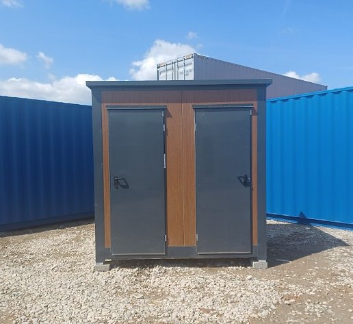 Sanitärcontainer 3 Kabinen: WC, Urinal + Boiler, Dusche